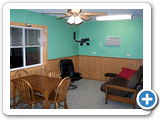Captain Hook’s Bait & Tackle Cabin TV Area