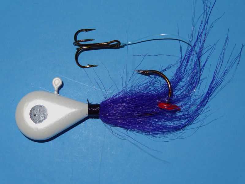 Pearl head, Dark Purple tail - 102 - Killer Jigs - Captain Hooks