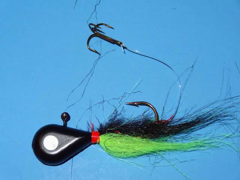 Black head, Black and Chartreuse tail - 138 - Killer Jigs - Captain Hooks